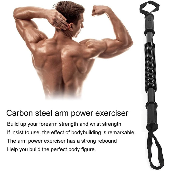 Alomejor Силач-експандер Power Twister Bar 20-60 кг, пружинний тренажер для грудей і рук, тренажер для м'язів рук 40 кг