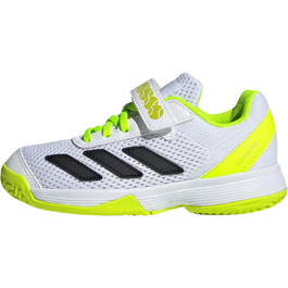Дитячі тенісні кросівки adidas Courtflash Comfort для дітей, 28 EU, білий, чорний, лимонний, унісекс
