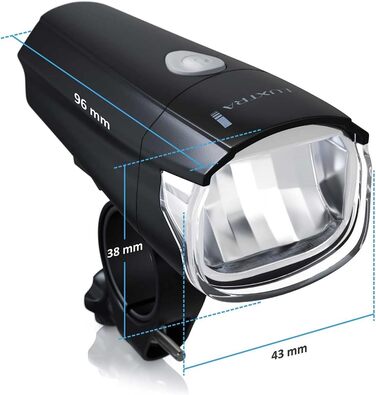 Велосипедні ліхтарі LUXTRA: комплект з батарейками, 40 Lux, сумісний зі StVZO, передній та задній ліхтарі