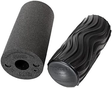 Масажний ролик для фасції TOGU Blackroll Actiroll Wave M, чорний, набір