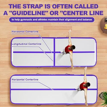 FBSPORT Airtrack Matte - килимок для гімнастики та йоги, 10/20 см, з насосом та сумкою