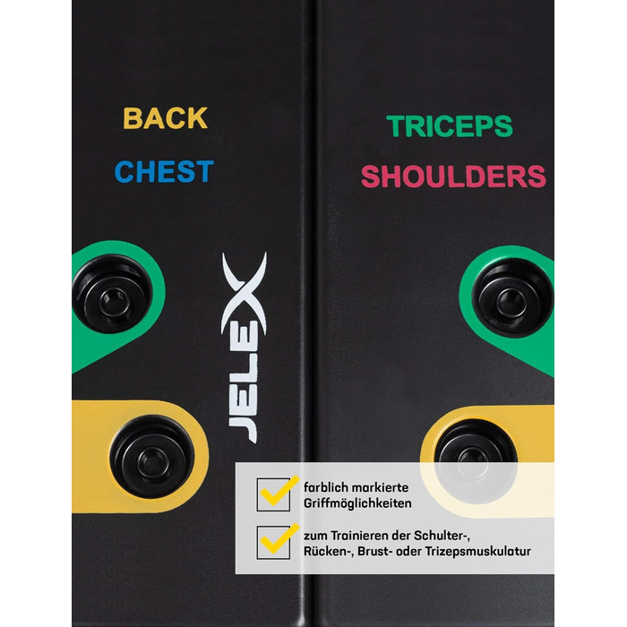 JELEX Tornado дошка для віджимань Push Up, багатофункціональна, 64×19 см, ABS-пластик, з антиковзаючими накладками та 10-тижневим тренувальним планом