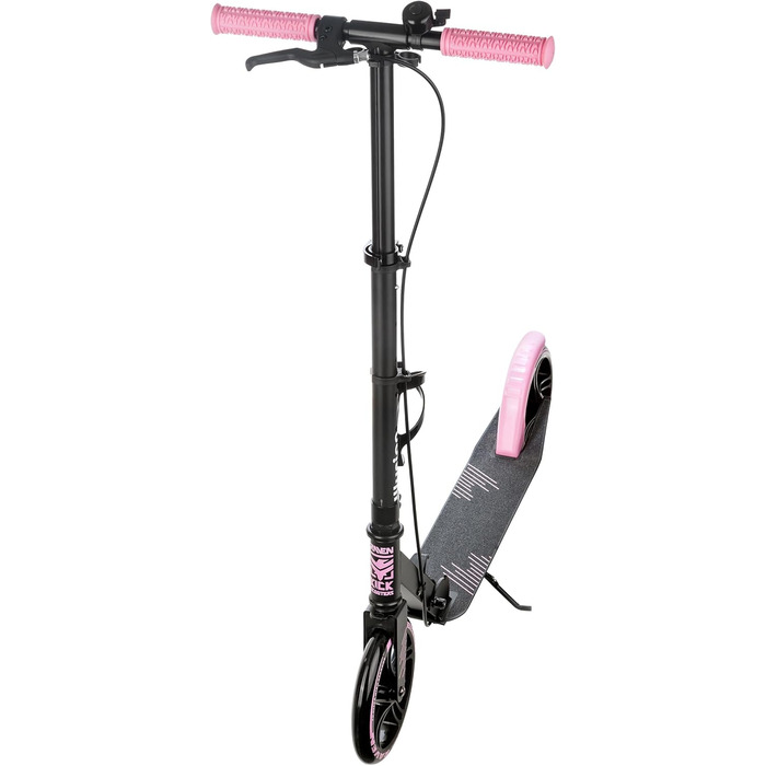 Дитячий та дорослий самокат RAVEN Illusion Pink з гальмом, регулюванням висоти, складний, з дзвіночком та тримачем для пляшки