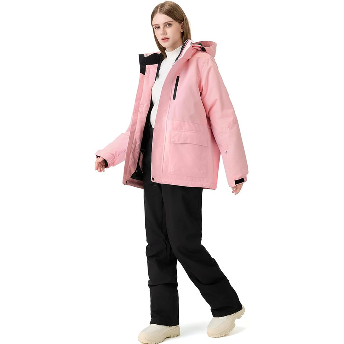 Жіночий комплект гірськолижний HOTIAN: куртка та штани, водонепроникний, вітронепроникний, теплий, для сноубордингу та гірськолижного спорту, M, DBK+BK