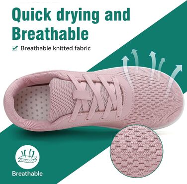 Мінімалістичні шкарпетки для чоловіків та жінок з широкою передньою частиною та нульовим перепадом, легкі дихаючі кросівки для фітнесу, походів, бігу та повсякденного носіння (39 EU, рожевий 1125)