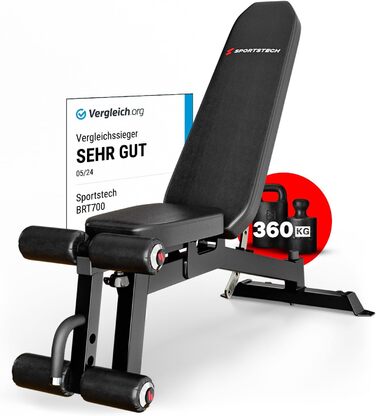 Sportstech Hantelbank BRT700: Багатофункціональна лава для дому, 21 в 1, чорна