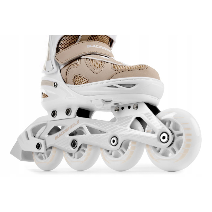 Роликові ковзани Blackwheels Flex Pro, регульовані, бежеві, розмір 34-37, колеса 80 мм, підшипники ABEC-7