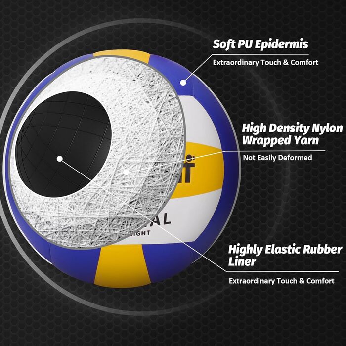 Volleyball Beurseaf: м'який дотик, пляжний волейбол, розмір 5, блакитний & жовтий