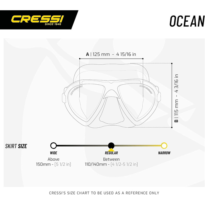 Маска для підводного плавання Cressi Ocean, прозора