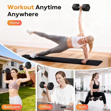 Набір гантелей JOROTO 4-в-1, регульовані гантелі, 2 шт., 2–5 кг, хромоване покриття, неслизький грип, для чоловіків та жінок, силові тренування, фітнес, домашні тренування (чорний)