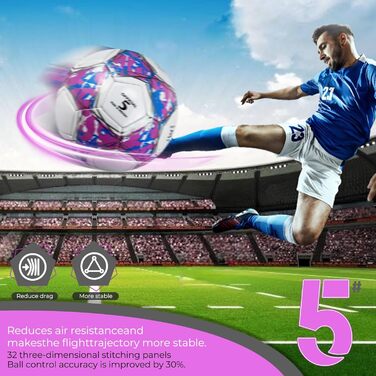 Дитячий футбольний м'яч розмір 5, рожевий, з насосом, сіткою та сумкою. Стандартний тренувальний м'яч з шкіри для дітей.