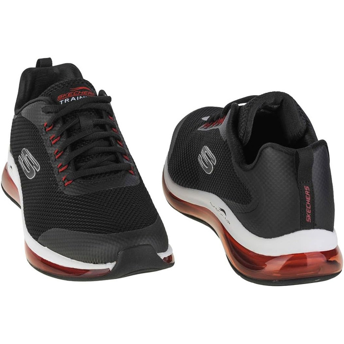Чоловічі кросівки Skechers 44 EU, чорні з червоною вставкою, сітка та синтетика