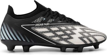 Футбольні бутси DREAM PAIRS для чоловіків, професійні, зі штирями, для гри на траві, чорно-білі, 39 EU