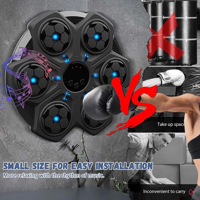 Музична бокс-машина Eznaobo: Bluetooth, 9 швидкостей, для дітей та дорослих, монтаж на стіну, чорний колір