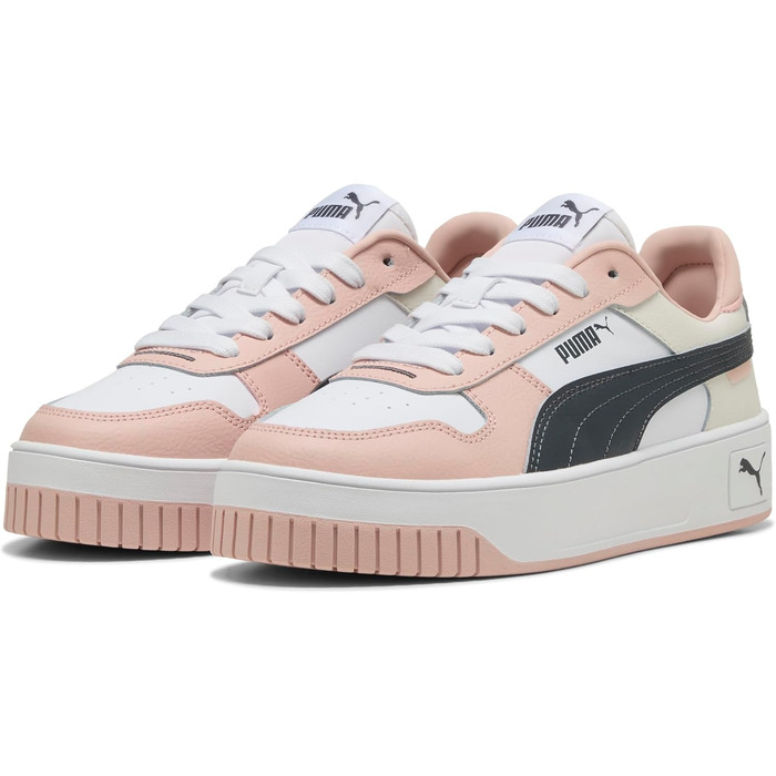Жіночі кросівки PUMA Carina Street, біло-сірі з рожевим акцентом, розмір 38 EU