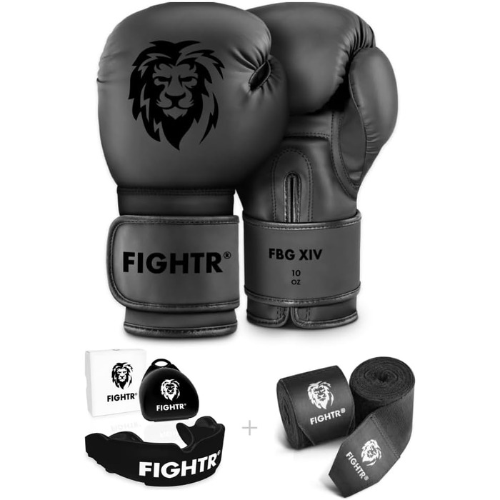 Набір для боксу FIGHTR® Starter Set: рукавички, бандажі, капу, сумка | Розміри 8-16 oz