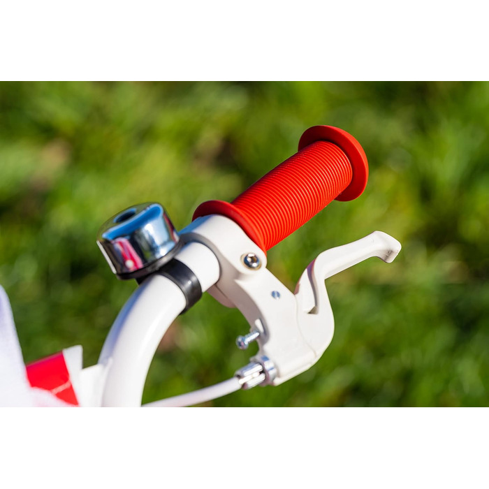 Дитячий велосипед Huffy Glimmer 18 дюймів червоний для дівчаток 6-8 років, легка швидка збірка, зі стабілізаторами