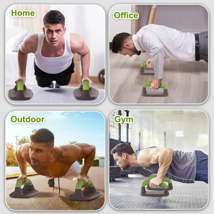 Обладнання для калістеніки: турніки для віджимань, паралелі, турніки для стійки на руках, міцні бруси для віджимань, дошка для віджимань, тренування на підлозі, стійка на руках, силові тренування, вантажопідйомність 226 кг, темно-зелений колір – перфорова