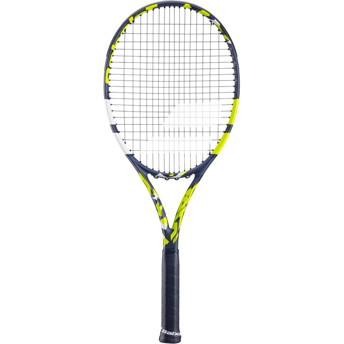 Тенісна ракетка Babolat Boost Aero для дорослих, легка, графітова, сіро-жовта, для жінок і чоловіків, вже з натягнутими струнами, розмір рукоятки 1