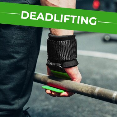 Набори для важкої атлетики BEAST RAGE: вантажні гачки, ремені для зап'ястя, неопренові, з гумовим покриттям, фітнес-бандажі, протиковзкі, для підйому штанги, тренувань, фітнес-клубу, чоловічі та жіночі (зелені)