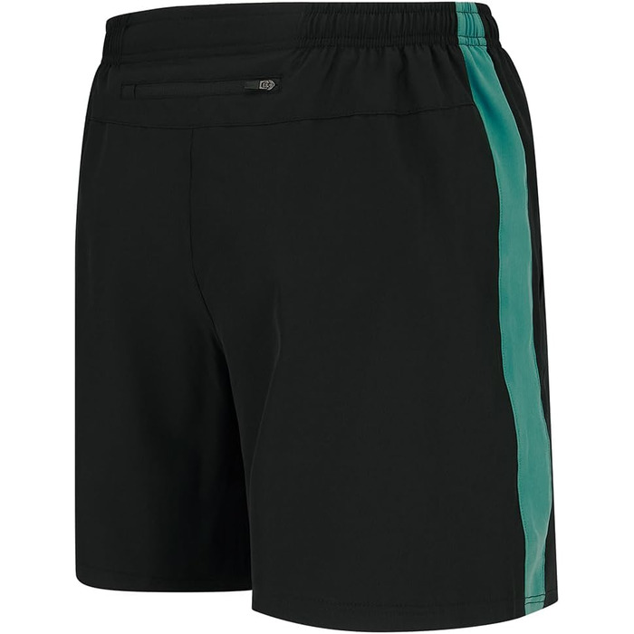 Чоловічі спортивні шорти для тренувань з підкладкою, швидковисихаючі, з кишенями, чорний/Каспійський колір (L, чорний/Байю)