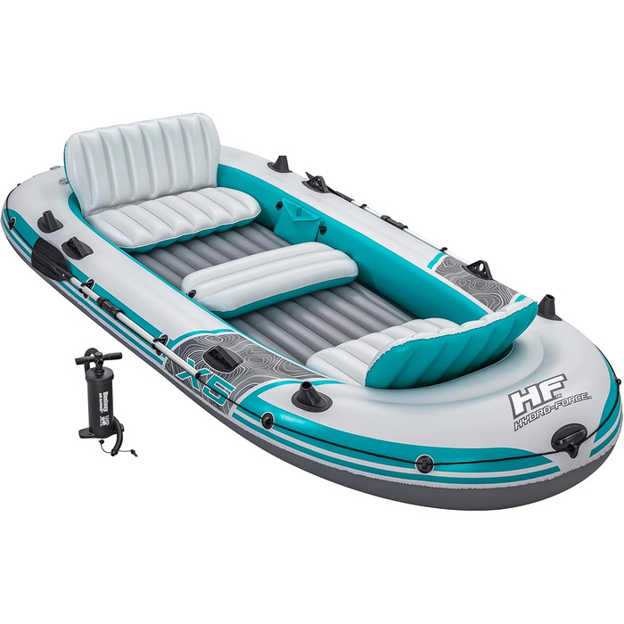 Надувний човен Bestway Hydro-Force Adventure Elite X5, 5-місний, з насосом, веслами, сидіннями, сумкою для речей та чохлом