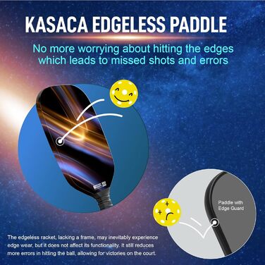 Падл для піклболу KASACA Cosmic Ray, графіт T700, карбонова поверхня, безрамковий, USAPA, одиночний