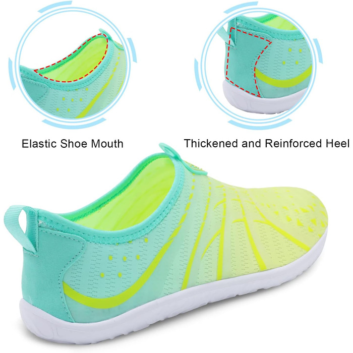 Водні шкарпетки Spesoul для жінок та чоловіків: дихаючі, швидковисихаючі, м'які, для хаду, піших прогулянок, плавання, пляжу, серфінгу, йоги, спорту (39/40.5 EU, Jiao Blgreen)