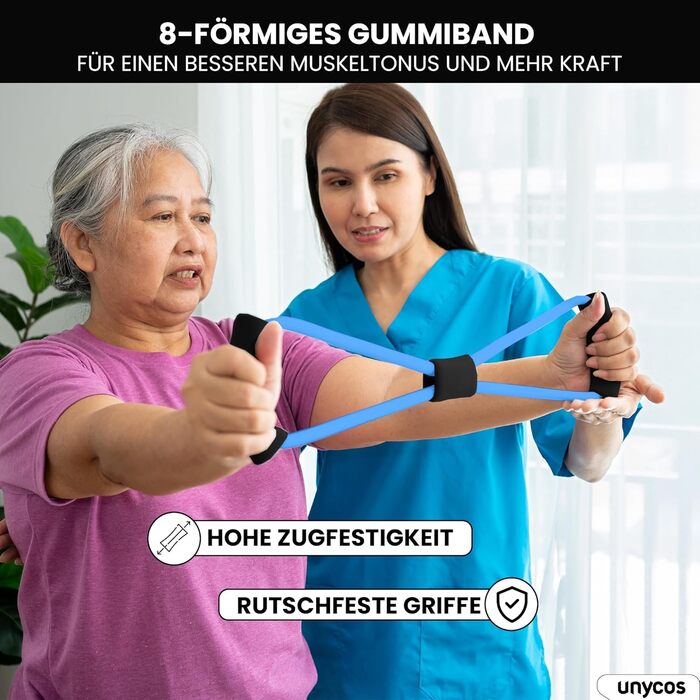 Набір для масажу фасцій Unycos: ролер, стрічка, м'яч, стік та фітнес-стрічки (120 кг)