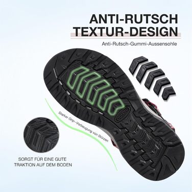 Жіночі сандалі для спорту та активного відпочинку Damen червоні 40 EU. Сандалі для трекінгу, пляжу, подорожей з підтримкою склепіння стопи. Дихаючі, зручні.