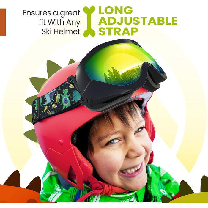 Дитяча лижна маска OutdoorMaster для хлопчиків і дівчаток, сумісна з шоломом, 100% UV-захист, VLT 13.3%