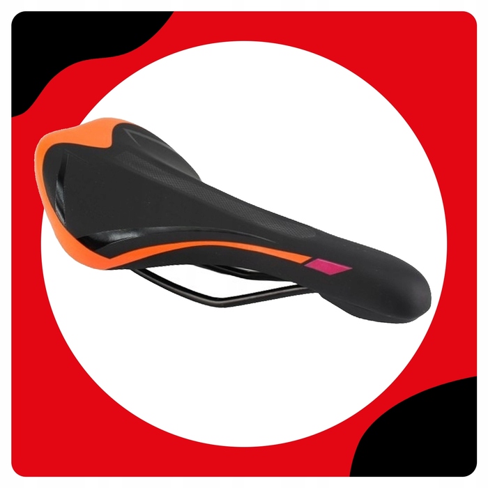 Зручне велосипедне сідло MTB, спортивне, чорно-помаранчеве 37602
