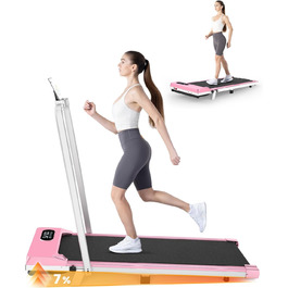 Біговий доріжка HomeFitnessCode Walking Pad з нахилом - компактний біговий тренажер для дому та офісу (рожевий, складаний)