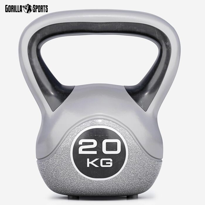 Кетлбел гиря GORILLA SPORTS 2-20 кг, пластикова, одинична/набір, з/без підставки