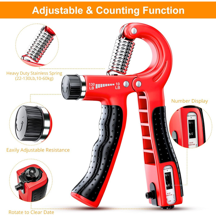 Набір тренажерів для рук ALMAH (5 шт.): для пальців, зап'ястя, збільшення сили хвата. Тренажер пальців, Fingerstrecker, Stressabbau-Griffkugel.