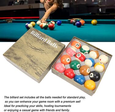 Набір куль для більярду, 16 штук. Кулі для більярду діаметром 5,72 см (2,25 дюйми) для американського більярду. Аксесуар для більярдного столу.