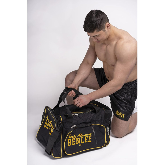 Чоловіча спортивна сумка Benlee Rocky Marciano LOCKER 5, 90 см, чорна/жовта, з плечовим ременем