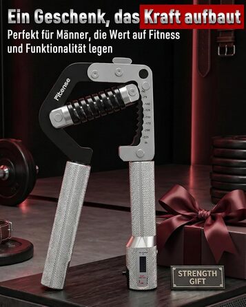 Еспандер для рук та кистей Fitense Handtrainer (50-225LB) - тренажер для розвитку сили хвату, регульований, срібний
