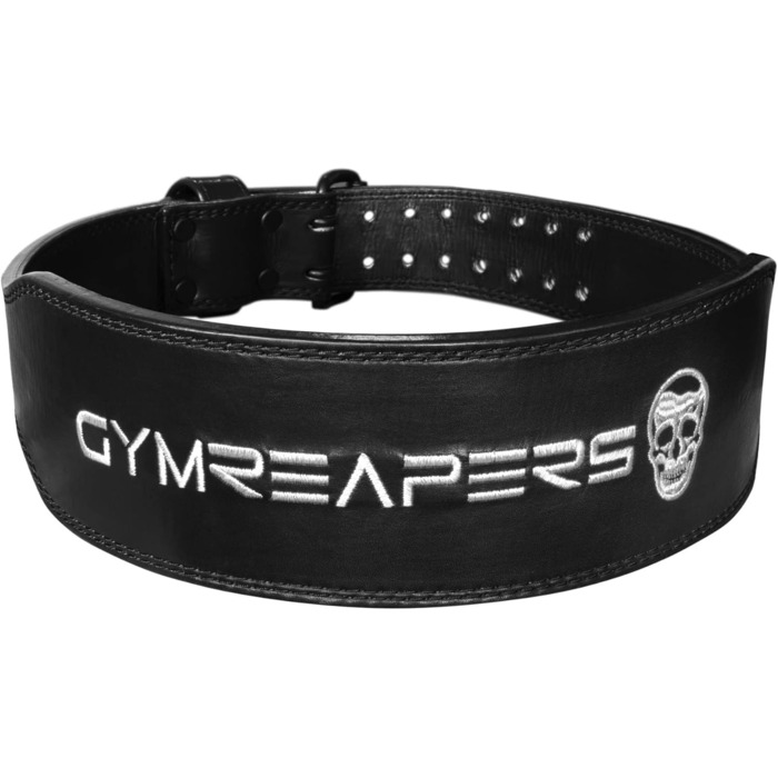 Шкіряний атлетичний пояс Gymreapers для важкоатлетики та бодібілдингу, підтримка попереку для присідань, з неопреновим підкладом, чорний, розмір XXL