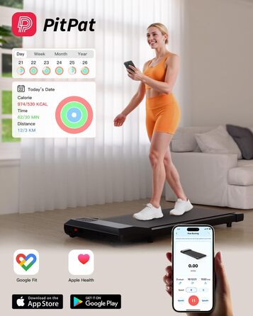 Walking Pad Lacuffy 2.5 HP: біговий доріжки для дому з керуванням через додаток, підтримка 136 кг, чорний, 90 см