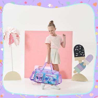 Дитяча спортивна сумка HTgroce для дівчаток з відділенням для взуття. Ідеальна для танців, спорту, ночівок та подорожей