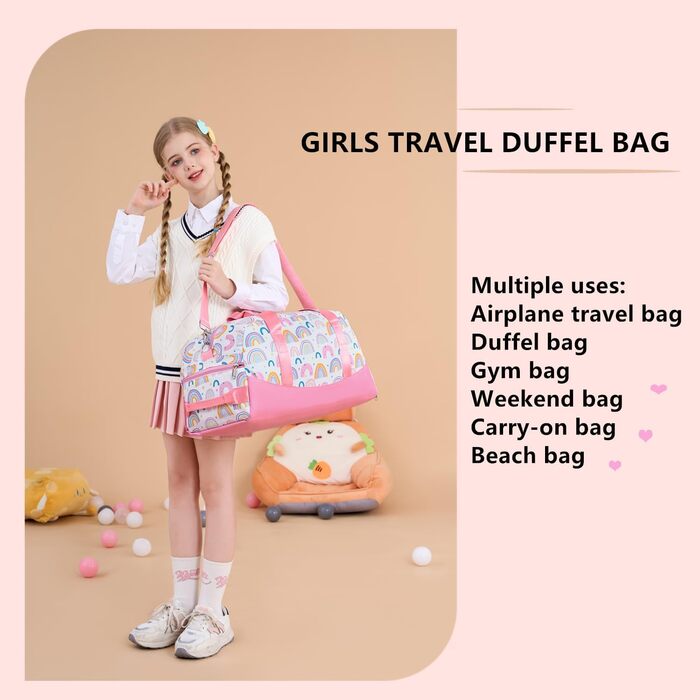 Спортивна сумка Kinder з відділенням для взуття, водонепроникна сумка для плавання (райдужні кольори)