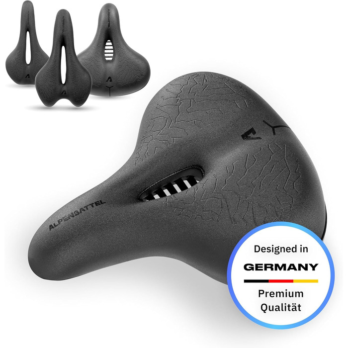 Велосідельний ALU-Sattel Alphensattel Ergonomic 3D Memory Foam: Комфортний для жінок та чоловіків, дихаючий, універсальний