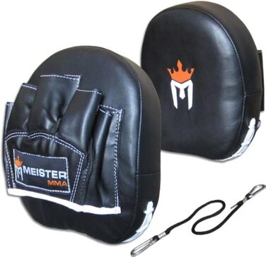 ММА рукавички з натуральної шкіри Meister, для боксу та ММА, 1 пара, чорні