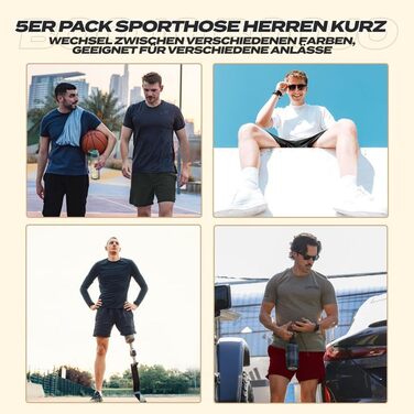 Шорти спортивні чоловічі 5 шт. Короткі шорти з кишенями, швидковисихаючі. Ідеально для тренувань, джогінгу, баскетболу. Кольори: чорний, темно-сірий, темно-синій, світло-сірий. Розмір L