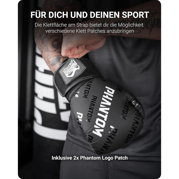 Боксерські рукавички Phantom Apex | MMA, тайський бокс | Чоловічі, Velcro, чорні, 10 Oz