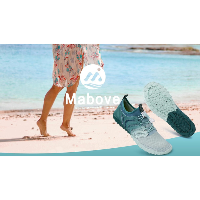 Взуття для плавання Mabove: чоловічі та жіночі, швидко сохнуть, для серфінгу, плавання, аквашузи, басейн, 38 EU, Gradient Green V011