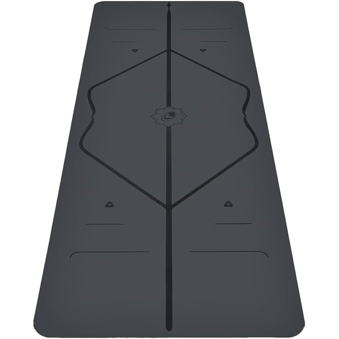 LIFORME Килимок для йоги - екологічний, нековзний, з унікальною системою розмітки, біологічно розкладний, сірий