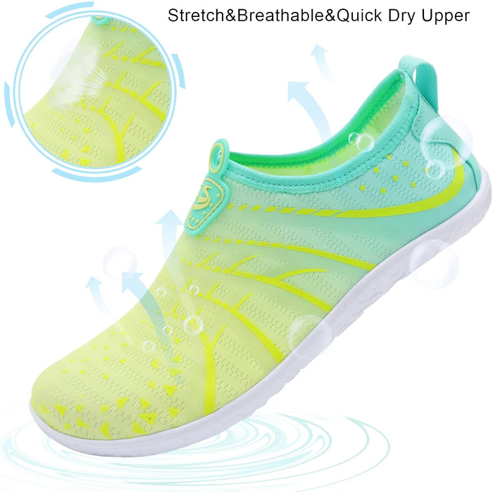 Водні шкарпетки Spesoul для жінок та чоловіків: дихаючі, швидковисихаючі, м'які, для хаду, піших прогулянок, плавання, пляжу, серфінгу, йоги, спорту (39/40.5 EU, Jiao Blgreen)