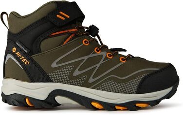 Дитячі водонепроникні черевики HI-TEC Blackout Mid Wp Jr, розмір 32 EU, хакі-чорно-оранжевий